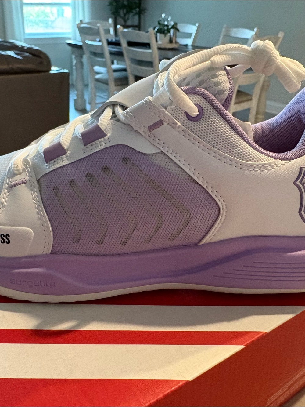 K-Swiss Lavender and White Women’s ultrashort Sneakers